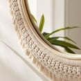 thumbnail image 5 of Modway Jade Round Rattan Macrame Wall Mirror in Natural, 5 of 7