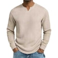 thumbnail image 5 of Long Sleeve Shirts for Men, Men's Waffle Long Sleeve Shirts V Neck Thermal Pullover Tops Knit Tshirt Casual Basic Lightweight Undershirt, 5 of 7