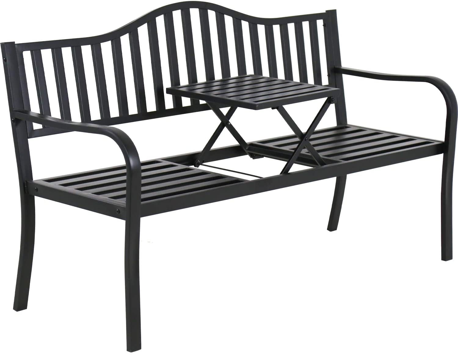 Park Bench Metal Bench Garden Bench Chair Outdoor Benches Clearance Patio Bench Yard Bench Porch Work Entryway Steel Frame Furniture Walmartcom Walmartcom