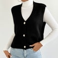 thumbnail image 6 of Tnhcen Women's Sleeveless Knit Vest V-Neck Button Waistcoat Layering Piece Polyester Vest Top Casual Sleeveless Cardigan Autumn Layering Vest S-L, 6 of 9