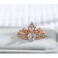 thumbnail image 2 of Crown Ring White Gold Zircon Engagement And Wedding Band With Open Design Fashion Jewelry For Her Lustre Shine, 2 of 3