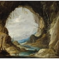 thumbnail image 2 of David Teniers The Younger 12x12 Black Ornate Wood Framed Double Matted Museum Art Print Titled: Vista from a Grotto (Early 1630s), 2 of 5