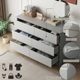 thumbnail image 5 of Bedroom Dresser Gray 6 Drawer Dressers Storage Chest of Drawers Double Dresser Storage Side Cabinet Room Furniture for Bedroom Living Room, 5 of 5