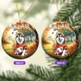 thumbnail image 2 of Hello Fall Alaskan Malamute Football Welcome Autumn with Leaves Pumpkins Ceramic Round Ornament Alaska Mal Dog Lovers Gifts Home Tree Decor - 00012, 2 of 5