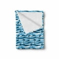 thumbnail image 2 of Island Soft Flannel Fleece Throw Blanket, Coconut Palm Trees on the Beach Sea Waves Tropic Charms Coastal Scene Graphic, Cozy Plush for Indoor and Outdoor Use, 70" x 90", Sky Blue White, by Ambesonne, 2 of 6