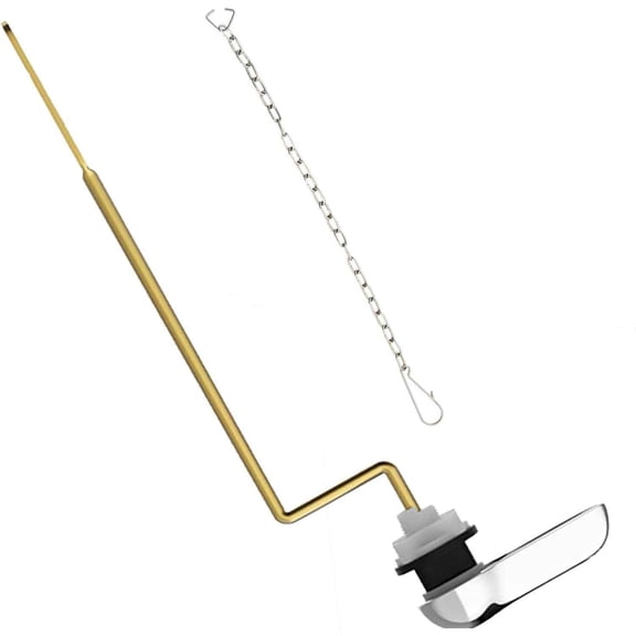 Universal Side Mount Toilet Handle Replacement Kit - Brass Flush Lever with Stainless Steel Flapper Chain & Adjustable Arm