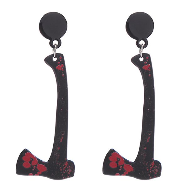 Pendientes de cuchillo Punk exagerados y geniales, pendientes de Halloween, pendientes de hacha de tijeras