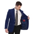 thumbnail image 4 of Gioberti Mens Cotton Velvet Blazer Jacket, Royal Blue, 38 Short, 4 of 4