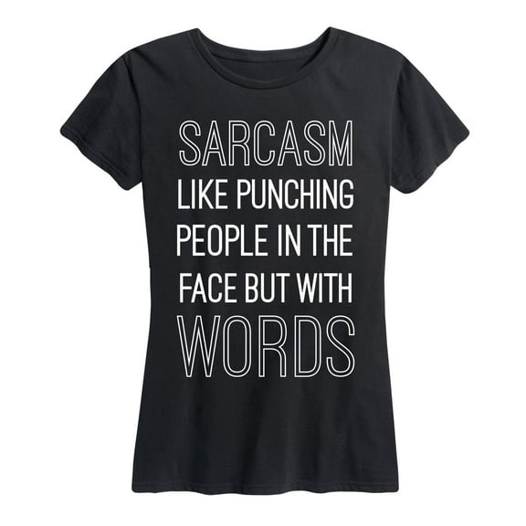 Instant Message - Sarcasm Punching People - Women's Short Sleeve Graphic T-Shirt