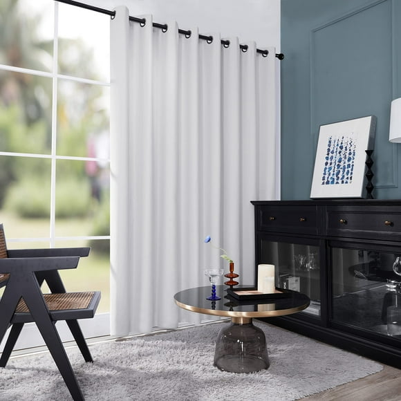 Deconovo Blackout Curtains for Living Room, Room Darkening Curtain Panel for Bedroom, Thermal Insulated Window Curtain, 1 Panel, Ligt Siver Grey, 100 W x 95 L Inch Long, Room Diveder Wi