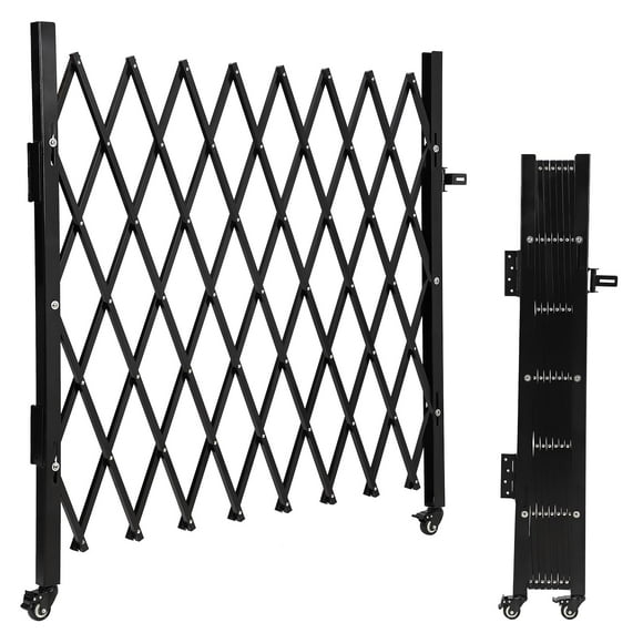 Towallmark Garden Fences, 85" H x 150" W Single Folding Door, Portable Expandable Fence Gate with Casters, Flexible Steel Accordion Security Gate Barricade Gate for Backyard Garden,Dog Fence
