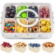 thumbnail image 1 of Bandejas Con Divisiones, Tapas Y Asas, Contenedores Transparentes Para Refrigerios, Cajas Portátiles Para Refrigerios De Verduras Y Frutas Para Exteriores, Cocina (Cuadrado blanco), 1 of 4