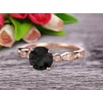 thumbnail image 2 of 1.50 Carat Round Cut Black Diamond Moissanite Engagement Ring On 10k Rose Gold Art Deco Antique, 2 of 4