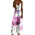 thumbnail image 1 of Robe Maxi Décontractée pour Femmes Sans Manches à Col en V à Bretelles Spaghetti Robe d'Été Ample à Imprimé Floral Longues Robes, 1 of 4