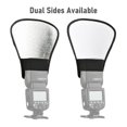 thumbnail image 3 of Zshan Reflector Portable Universal Camera Flash Reflector Speedlite Bounce Diffuser Board with Silver and White Reflective Surface Replacement for Canon Nikon Sony Godox Yongnuo, 3 of 7