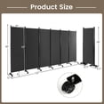 thumbnail image 2 of Spaco 5.7 Ft Tall Rolling Room Divider, 6 Panels Room Divider on Wheels, Folding Privacy Screen for Indoor as Home, Office, Living Room, Gray, 2 of 6