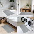 thumbnail image 6 of 2 Pcs Upgraded Waffle Bath Mat, Super Absorbent Non Slip Bath Mats for Bathroom Floor, Machine Washable Bathroom Rugs with Tassels, Rubber Backed Bathroom Mats, Ultra Soft, Grey, 6 of 8