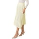 thumbnail image 4 of Falda plisada de mujer INSPIRE CHIC con cintura elástica, dobladillo asimétrico, falda midi acampanada XL color beige claro, 4 of 5