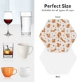 thumbnail image 6 of Yiaed Cute Squirrel Fall Print Leather Coasters for Drinks - Cup Coasters Coffee Table Kitchen Table Bar, Home & Office Gifts Handmade Drink Coasters-Hexagon, 6 of 6