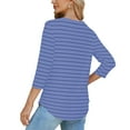 thumbnail image 4 of Women's Striped T-Shirts Casual Crewneck Tops Half Sleeve Tunic Shirts Classic Fit Tees Summer Top, 4 of 7
