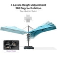 thumbnail image 5 of PURPLE LEAF 8'x8' Offset Cantilever Umbrella with 360° Rotation 7' High Outdoor Patio Umbrella with Weighted Base for Poolside, Deck, Garden Turquoise Blue, 5 of 8