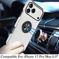 thumbnail image 3 of For iPhone 17 Pro Max CHIEF Oil Painted Magnetic Ring Stand Hybrid Case Cover - Silver, 3 of 3