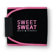 Sweet Sweat Premium Waist Trimmer and Sauna Belt for Men & Women, Medium, Black and Pink