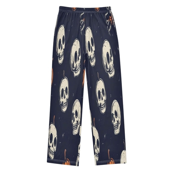 Boy's Pajama Pants Boys' Long Sleep Pants Children's Pajama Pants Loose Fitting Pajama Pants are Convenient to Put on and Take off S Halloween Pumpkin Skull