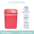 thumbnail image 2 of Nine Stars Automatic Bathroom Trash Can, 3.2 Gallon Plastic Motion Sensor Garbage Bin with Soft Close Lid, Rose, 2 of 7
