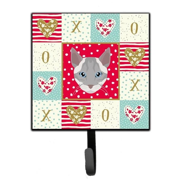 4.25 x 1 x 7 in. Ojos Azules Cat Love Leash or Key Holder