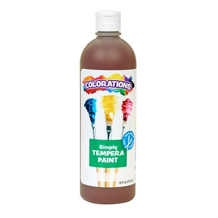 Colorations Paraben-Free Simply Tempera Paint 16 oz. - Brown