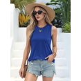 thumbnail image 5 of Women's Sleeveless Tank Tops T-Shirts Loose Crew Neck Basic Blouses Tunic for Casual Summer Royal Blue S, 5 of 10