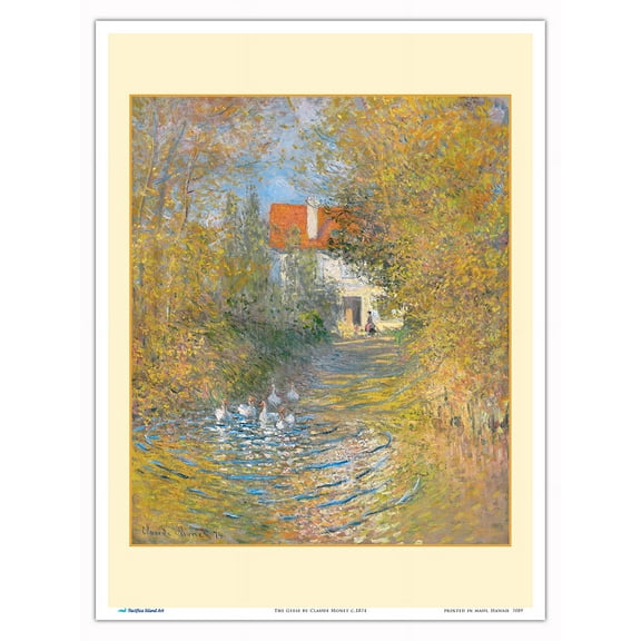 The Geese - From an Original Color Painting by Claude Monet c.1874 - Master Art Print (Unframed) 9in x 12in