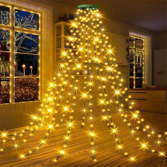 2025 Cascading Twinkle Lights for Christmas Tree, 8 Modes 100-600 Christmas Led Firefly Twinkle String Lights