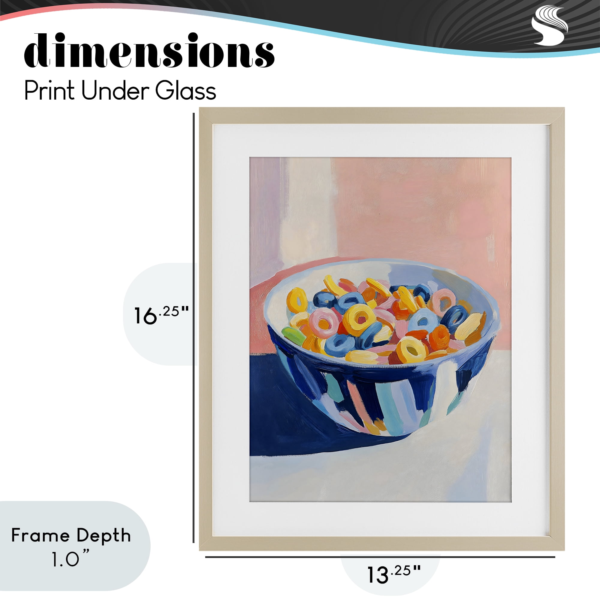 Stupell Industries Colorful Cereal Bowl Birch Framed Print Under Glass, design by The Prints Vibe