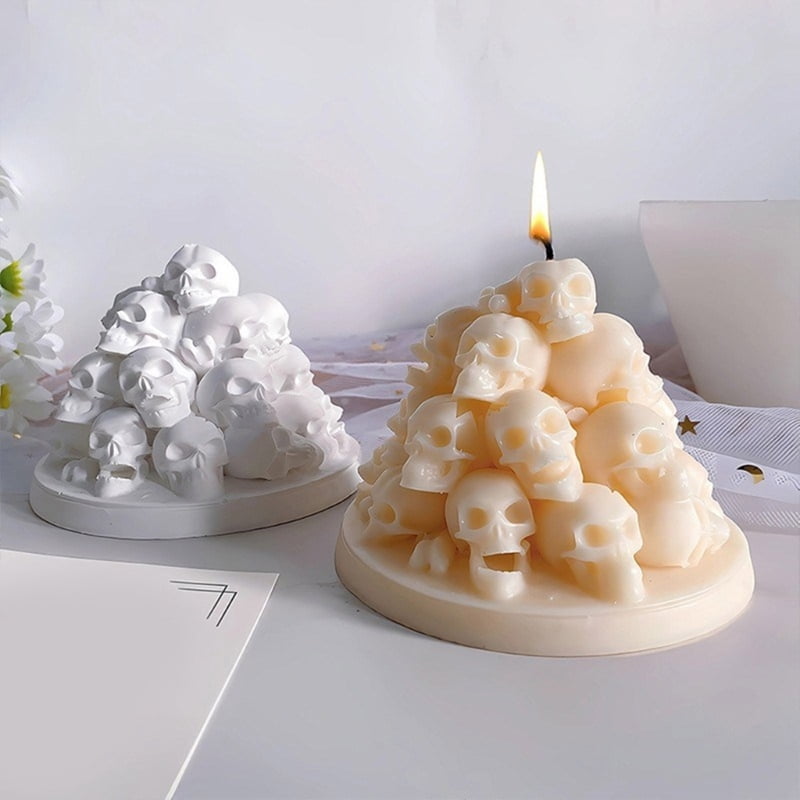 Zecic 2x/Set Silicones Mould Skulls Candle Molds Ornament Handmade Casting Mould Scented Candle Molds Craft Supplies