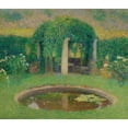 thumbnail image 2 of Henri Martin 23x20 Gold Ornate Framed and Double Matted Museum Art Print Titled - Small Pool Near the Southern Arbor of Marquayrol (Artist's Garden) (circa 1920), 2 of 4