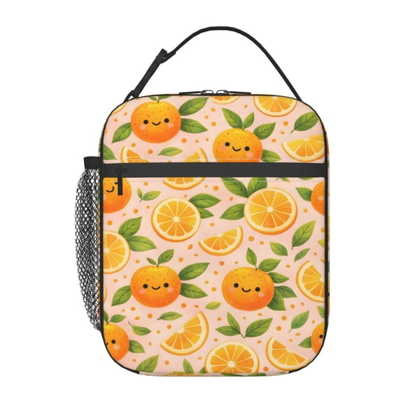 Citrus Orange Lunch Bag Reusable Thermal Lunch Tote with Handle for Women and Men