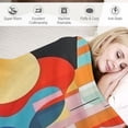 thumbnail image 3 of WERPE Colorful Fun Aesthetic Mid Century Modern Gomestry Blanket Colorful Retro Abstract Throw Blanket Soft Flannel Cozy Blankets for Home Bed Couch for Girls Birthday Valentines Gifts White, 3 of 6