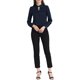 thumbnail image 2 of INSPIRAR CHIC Blusa de Satén para Mujeres de Manga Larga Elegante con Cuello en V para Trabajo Oficina M Azul Marino, 2 of 6