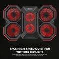thumbnail image 3 of Marvo 6-Fan Laptop Cooling Pad, 6-Speed Fan Settings, 6-Level RGB Lighting, Dual USB Hub, Phone Stand for 9-17.3 Inch Laptops, 3 of 7
