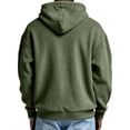thumbnail image 5 of FENGYOU Mens Corduroy Zip Up Hoodie Oversized Drop Shoulder Sweatshirt Ribbed Long Sleeve Hooded Jacket Casual Pullover Army Green L, 5 of 5