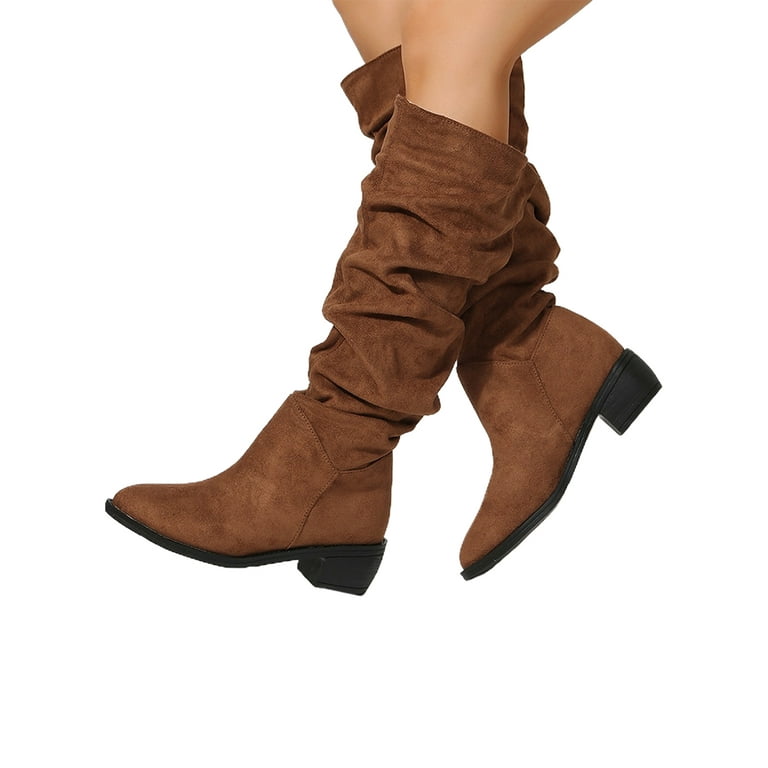 Ladies tan calf length boots best sale