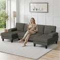 thumbnail image 6 of Villeston U-shaped Sectional Sofa 110" Fabric Couch with Dual Chaise Lounges for Living Room,Brown, 6 of 6