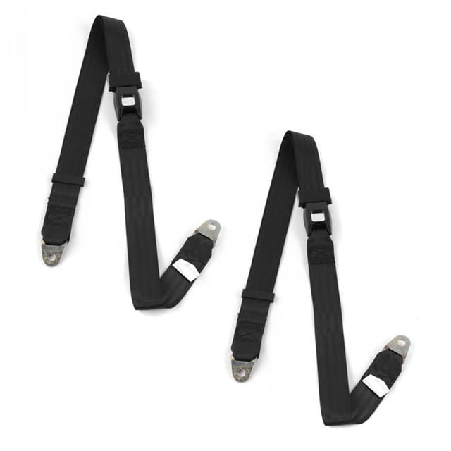 Ford 1932 Model B Standard 2 Point Black Lap Bucket Seat Belt Kit - 2 Belts