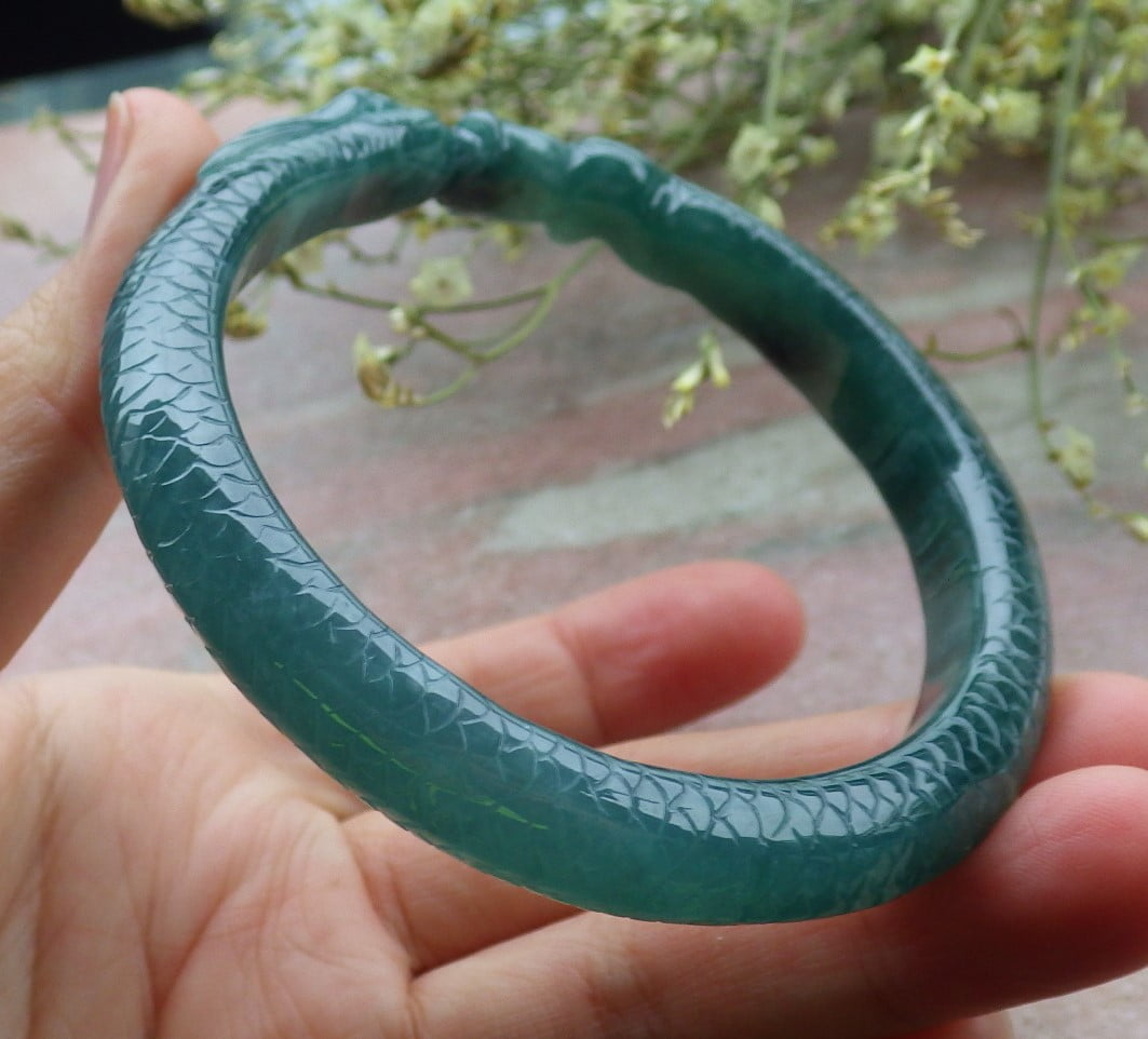Certified Icy Green Burma 100% Natural A JADE Jadeite Snake