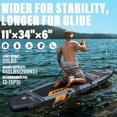 thumbnail image 2 of 11 ft Inflatable Stand Up Paddle Board with Accessories Kit, 34 in Wide Non-Slip SUP Board with Adjustable Paddle, Kayak Seat, Removable Fins and Backpack for Adults and Youth, 2 of 8