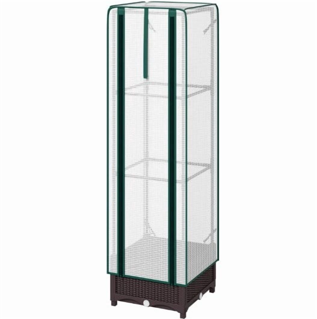 Portable Outdoor Plant Box, Garden Bed with Trellis and Cover, Drainage Holes and Zipper Door