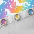 thumbnail image 4 of Manfei Dreamy Unicorn Kitchen Curtains, Glitter Galaxy Rainbow Black Out Curtains Pack of 2 (42x63 Each), Blue Pink, 4 of 6
