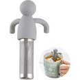 thumbnail image 1 of Tea Infuser for Loose Leaf Tea, Cute Stainless Steel Tea Ball Strainer, Extra Fine Mesh, Silicone Handle, Grey, 1 of 3